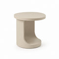 Tavolino laterale rotondo beige in MDF con vano portariviste Ø 40 x H 50 cm