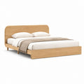 Letto matrimoniale con testiera arrotondata rovere chiaro MDF 160 x 200 cm
