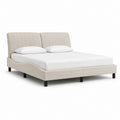 Letto matrimoniale imbottito beige in poliestere rettangolare 160 x 200 cm