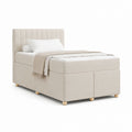 Letto contenitore matrimoniale beige in poliestere rettangolare 140 x 200 cm 150 x 215 x 110 cm