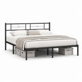 Letto matrimoniale struttura in acciaio nero rettangolare 160 x 200 cm