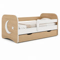 Letto per bambini con sponde bianco rovere in pannelli truciolari melaminici 140 x 70 cm